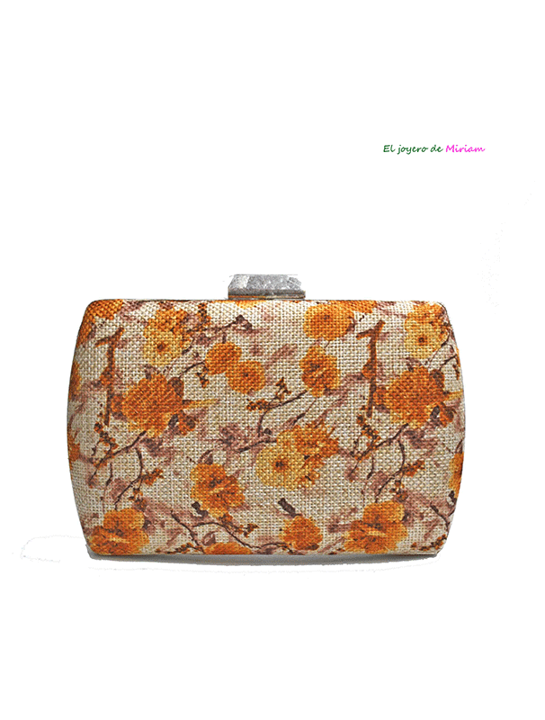 Clutch mostaza estampado flores