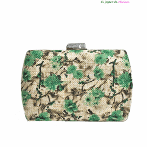 Clutch verde estampado flores