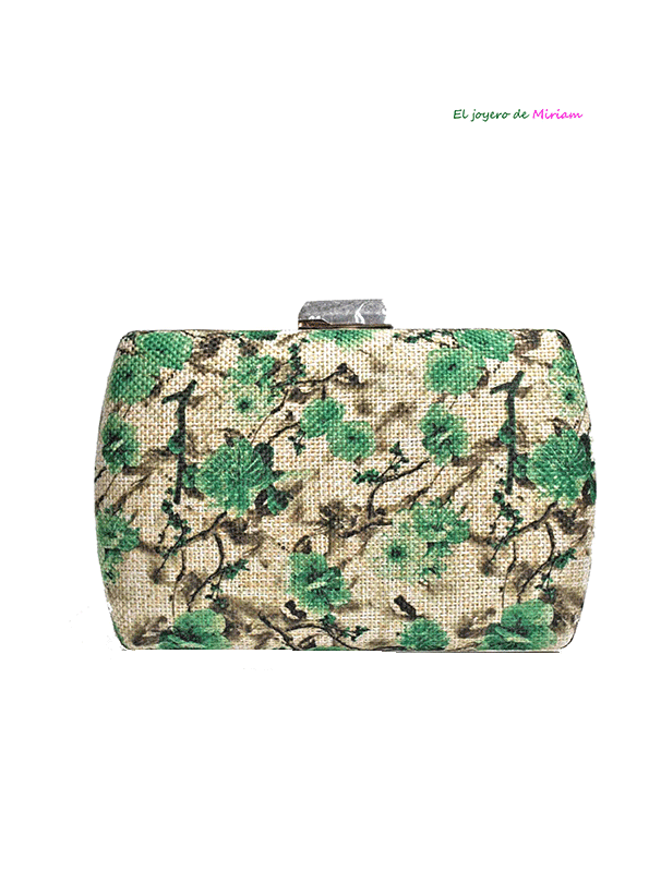 Clutch verde estampado flores