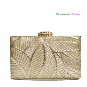 Clutch dorado polipiel y glitter