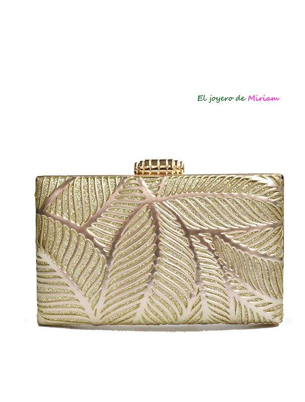Clutch dorado polipiel y glitter