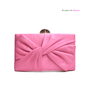 Clutch lazo rosa chicle