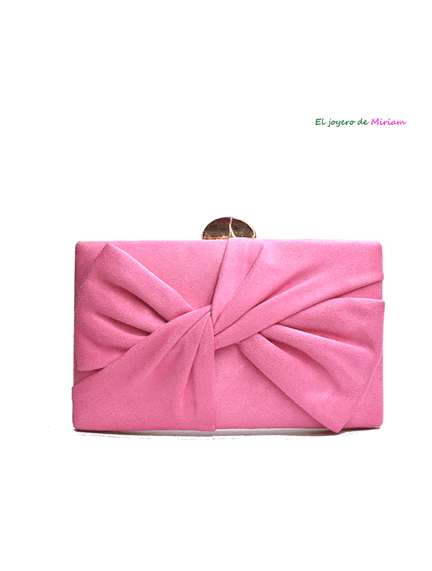 Clutch lazo rosa chicle