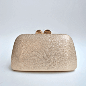 Bolso clutch dorado ovalado