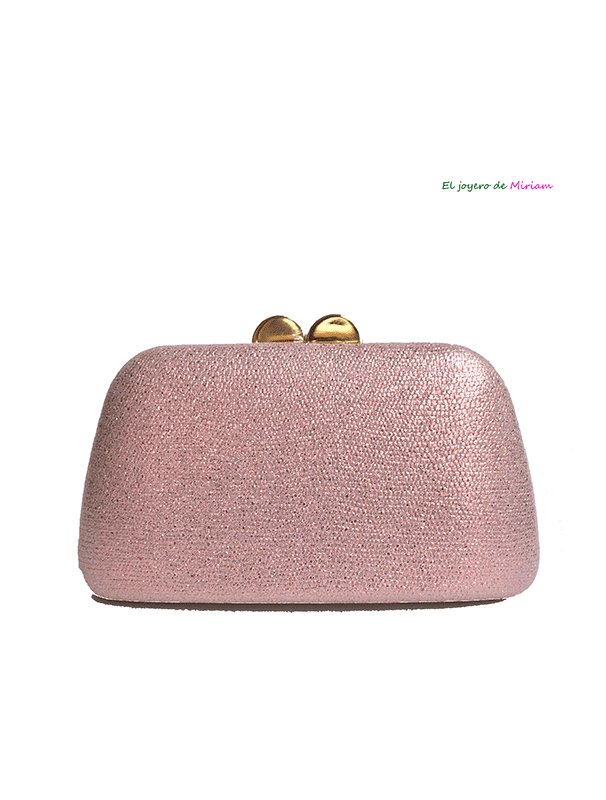 Bolso clutch rosa brillo