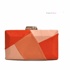 Bolso clutch tonos naranjas