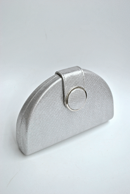Clutch plateado media luna - Imagen 2