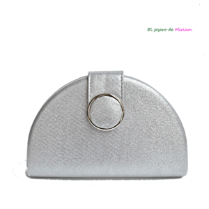 Clutch plateado media luna