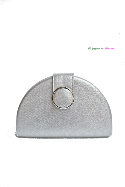 Clutch plateado media luna