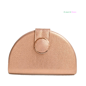 Clutch media luna oro rosa