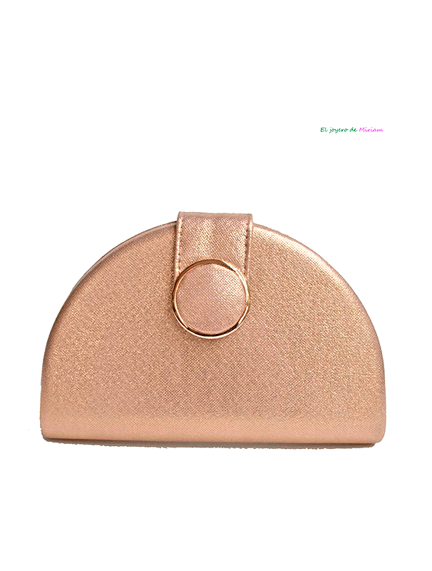 Clutch media luna oro rosa