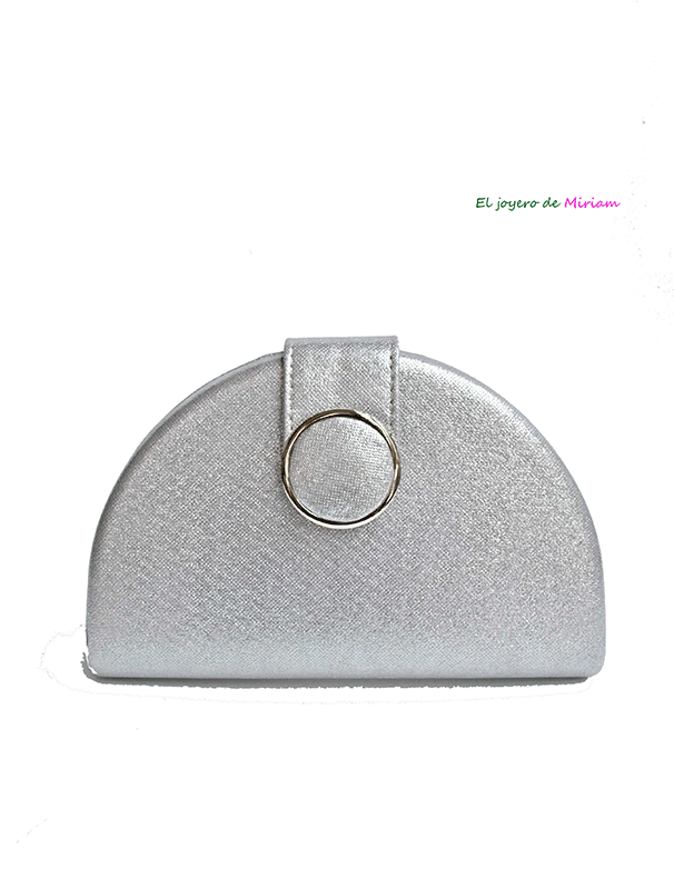 Clutch plateado media luna