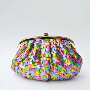 Bolso clutch multicolor metalizado