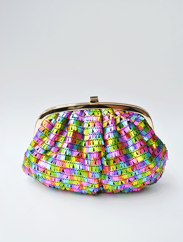 Bolso clutch multicolor metalizado