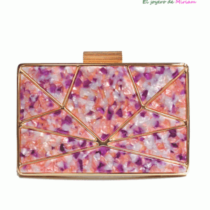 Clutch nácar nude y bugamvilla