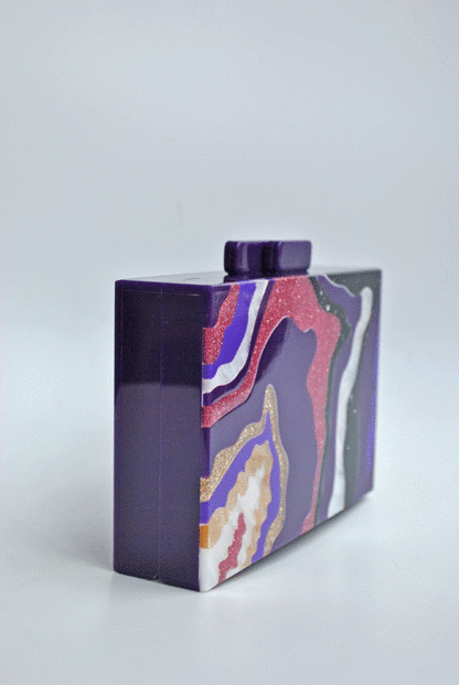 Bolso clutch multi morado nácar - Imagen 2