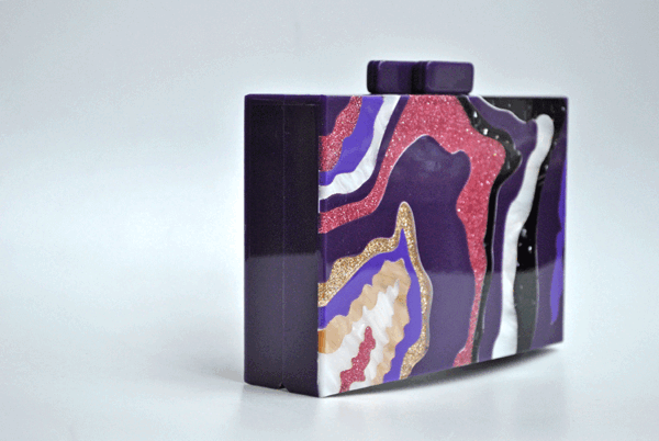 Bolso clutch multi morado nácar - Imagen 3