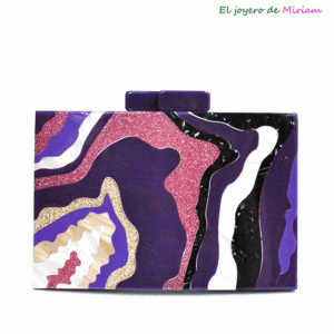 Bolso clutch multi morado nácar