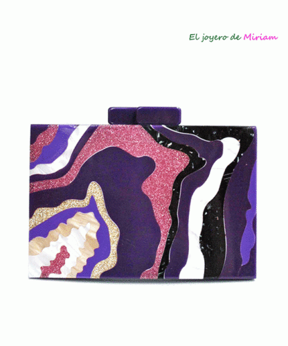 Bolso clutch multi morado nácar