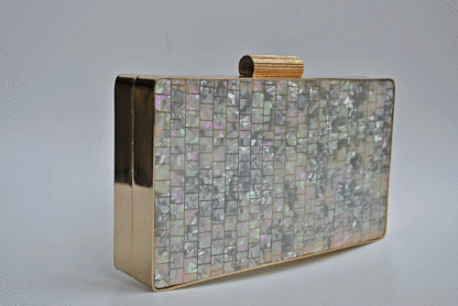 Clutch grisáceo caja nácar - Imagen 4