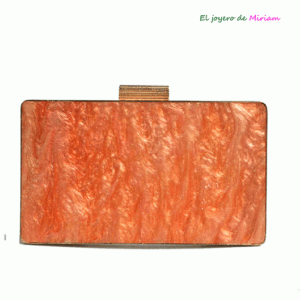 Clutch naranja caja nácar