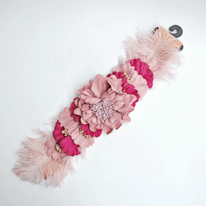 Cinturón fucsia y rosa nude