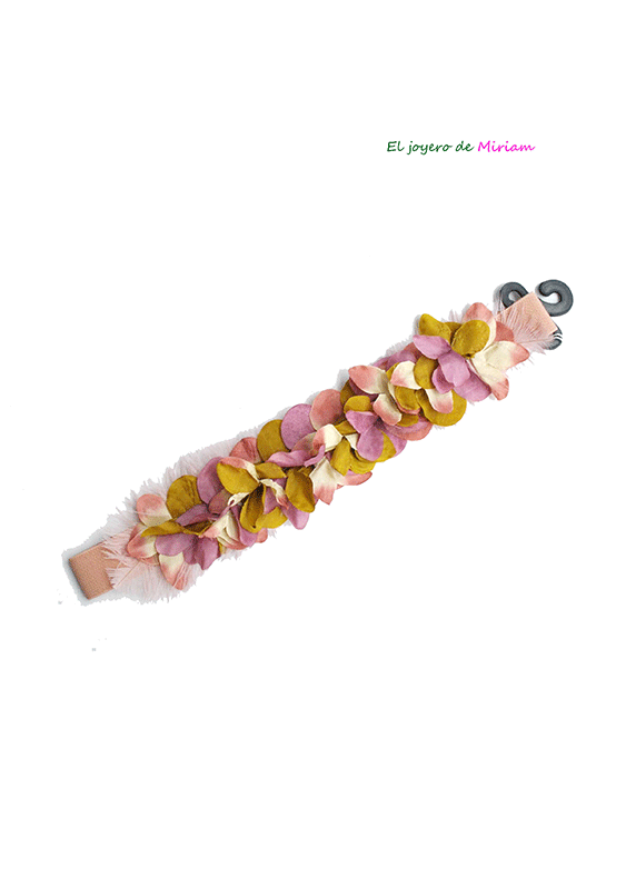 Cinturón rosa y mostaza