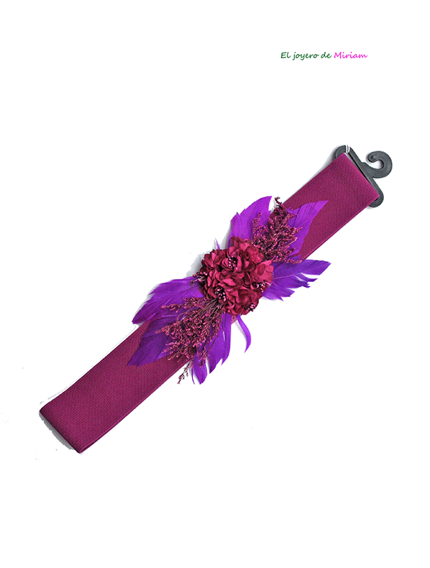 Fajín flores morado y fucsia