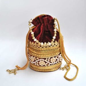 Bombonera granate perlas