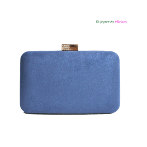 Bolso clutch azul cierre brillo