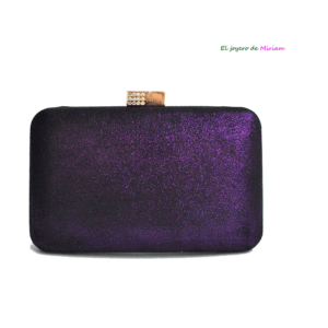 Bolso clutch morado metalizado