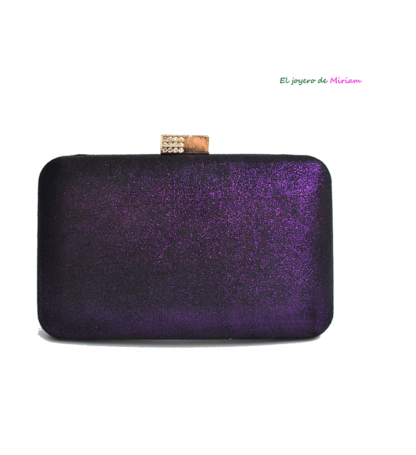 Bolso clutch morado metalizado