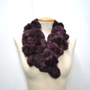 Cuello pelo conejo granate