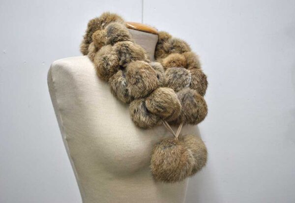 Cuello pelo conejo marrón - Imagen 3