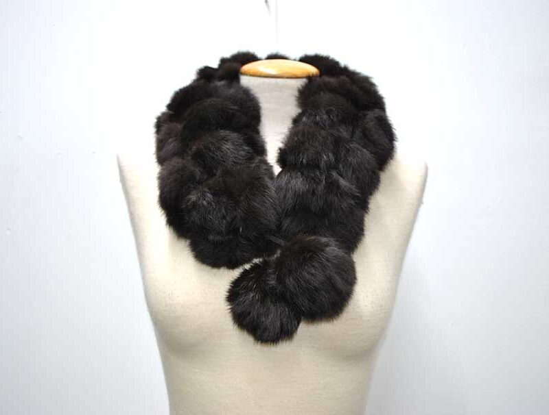 Cuello pelo conejo marrón chocolate