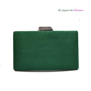 Bolso clutch verde y plateado