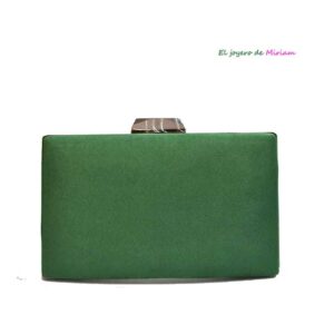 Clutch verde hierba y plata