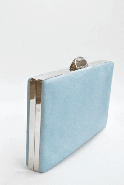 Clutch azul celeste y plata - Imagen 2