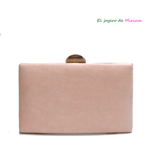 Bolso clutch nude y oro