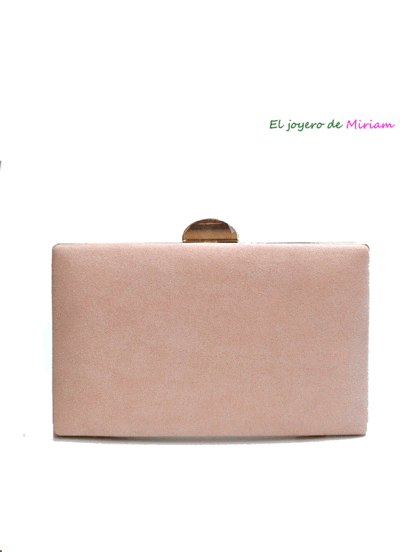 Bolso clutch nude y dorado