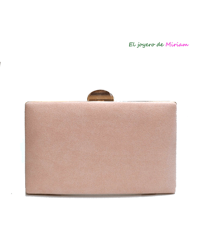 Bolso clutch nude y oro