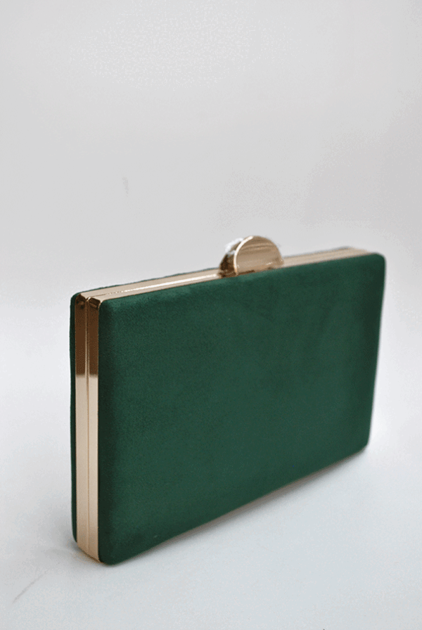 Bolso clutch verde botella - Imagen 2