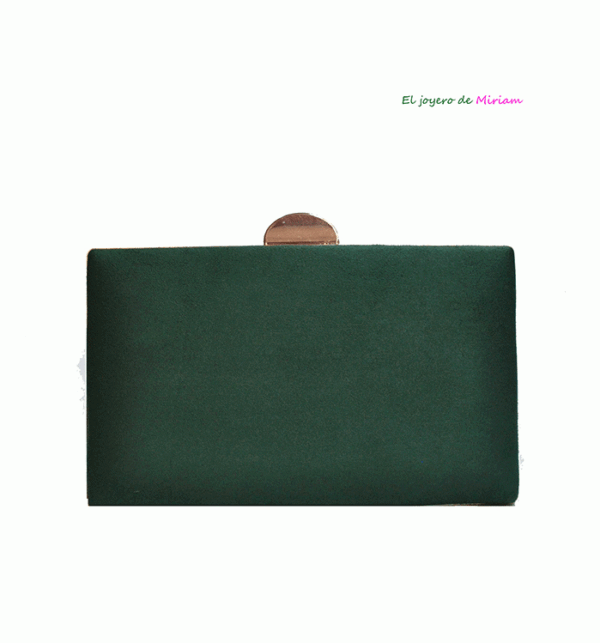 Bolso clutch verde botella