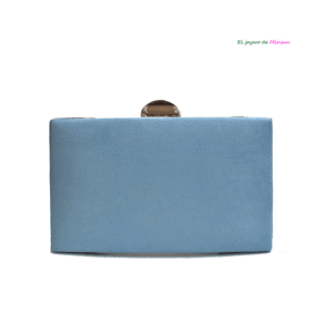 Bolso clutch azul y dorado