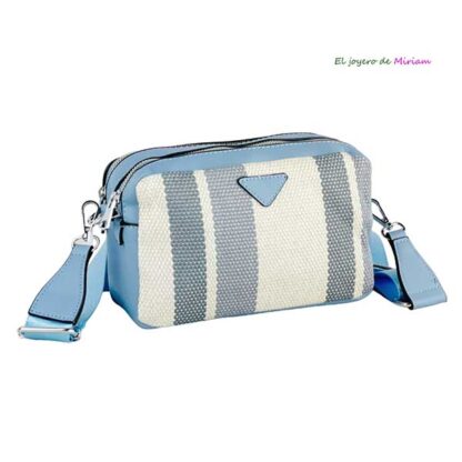 Bolso bandolera rayas azules