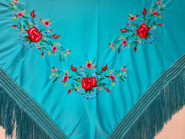 Mantoncillo flamenca turquesa - Imagen 2