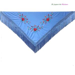 Mantoncillo flamenca azul celeste