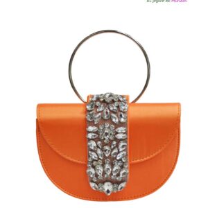 Bolso clutch naranja raso