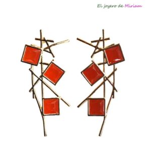 Pendientes naranjas resina