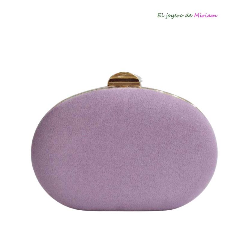Bolso clutch lila ovalado
